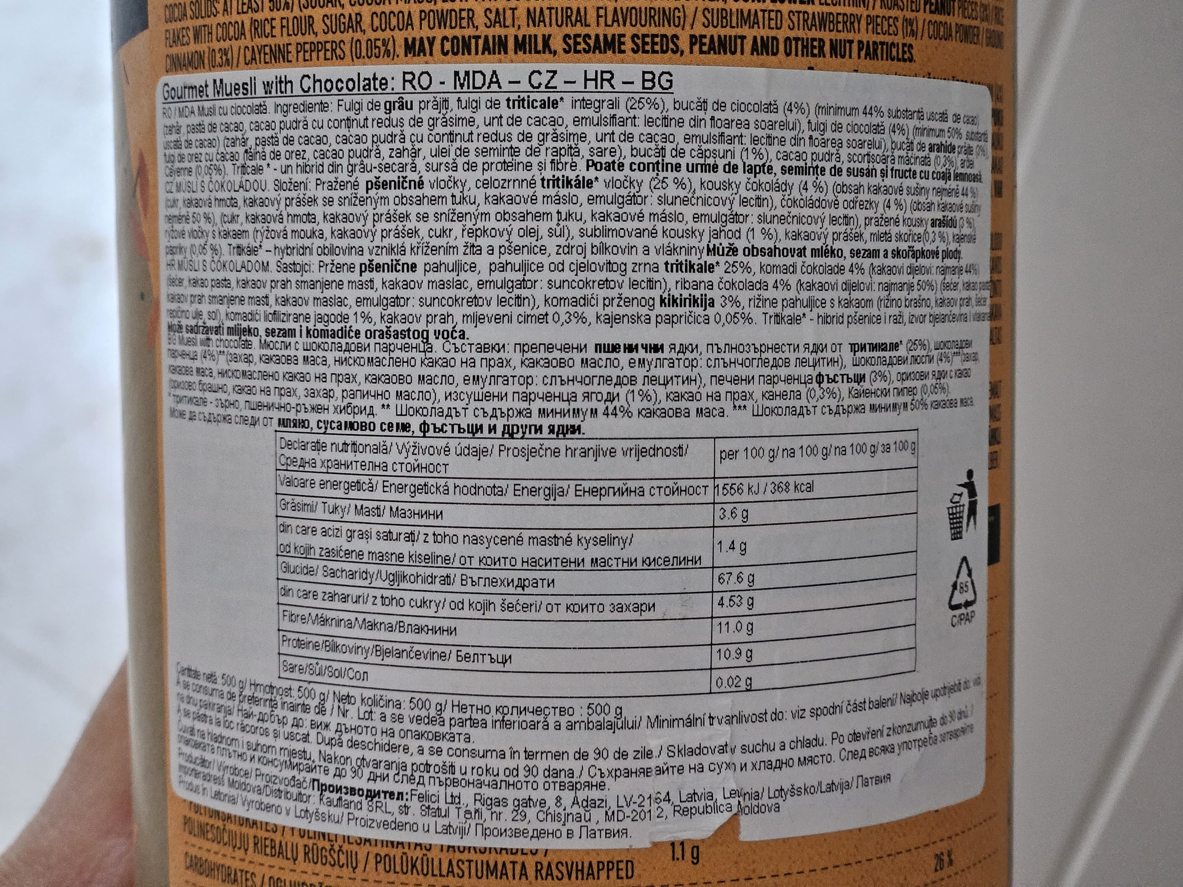 Open Food Facts Graci muesli chocolate packshot