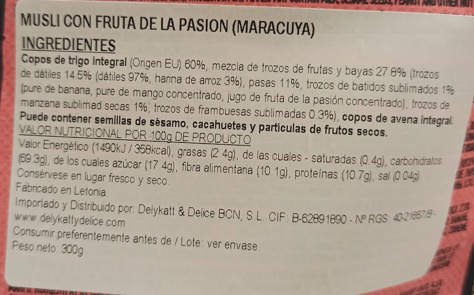 Open Food Facts Muesli passion fruit packshot