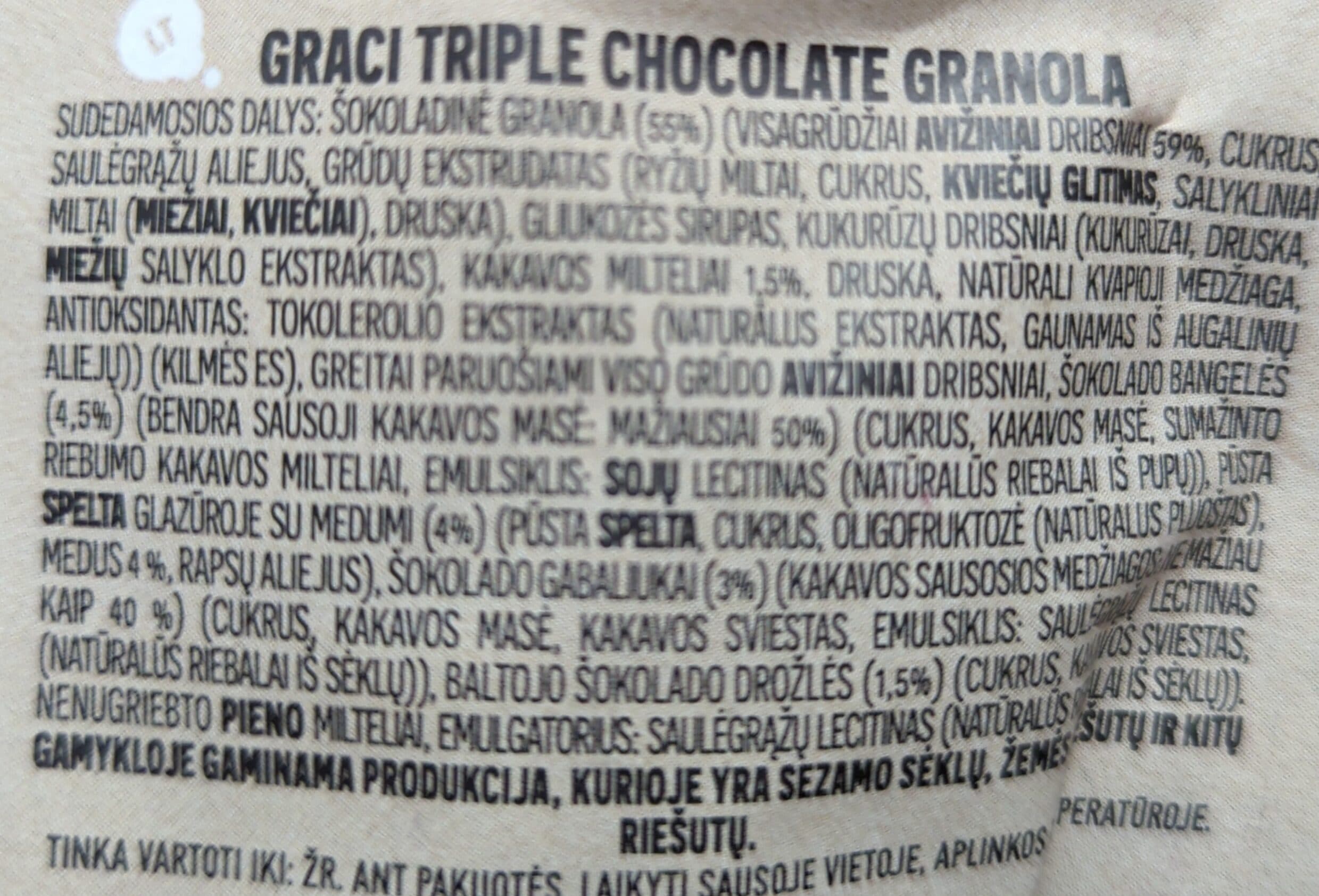 graci Triple Chocolate Granola packshot
