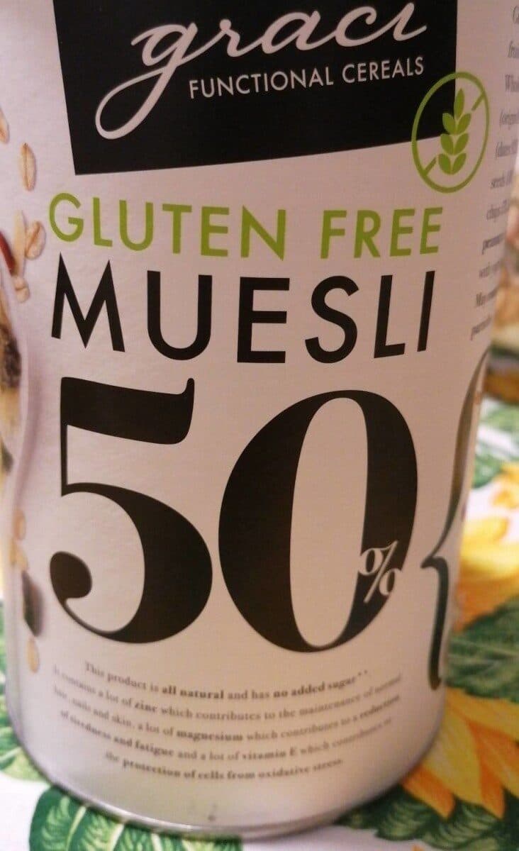 Gluten free muesli 50% packshot