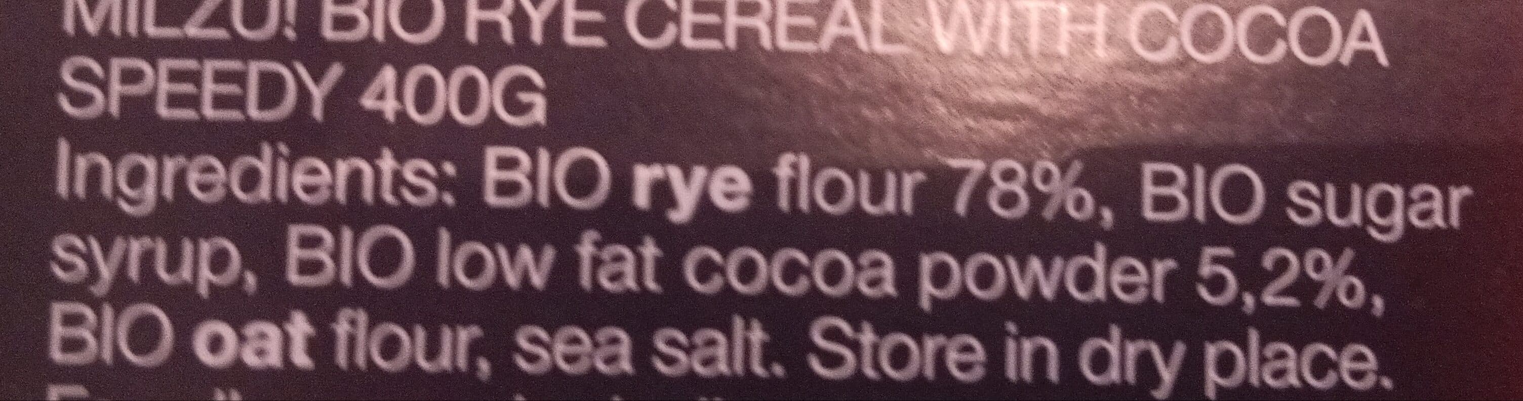 Milzu Organic Cereal Rye speedy coco balls packshot