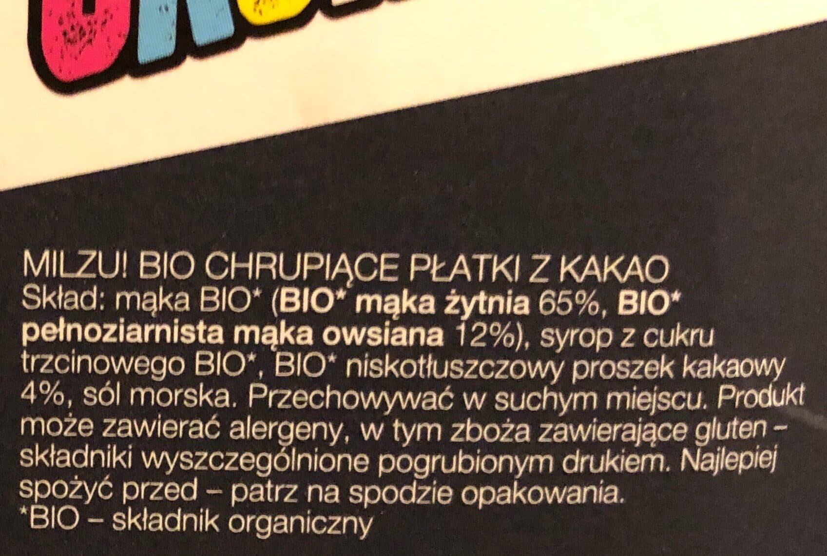 Milzu! Crunchies BIO Kakao Żyto&Owies packshot