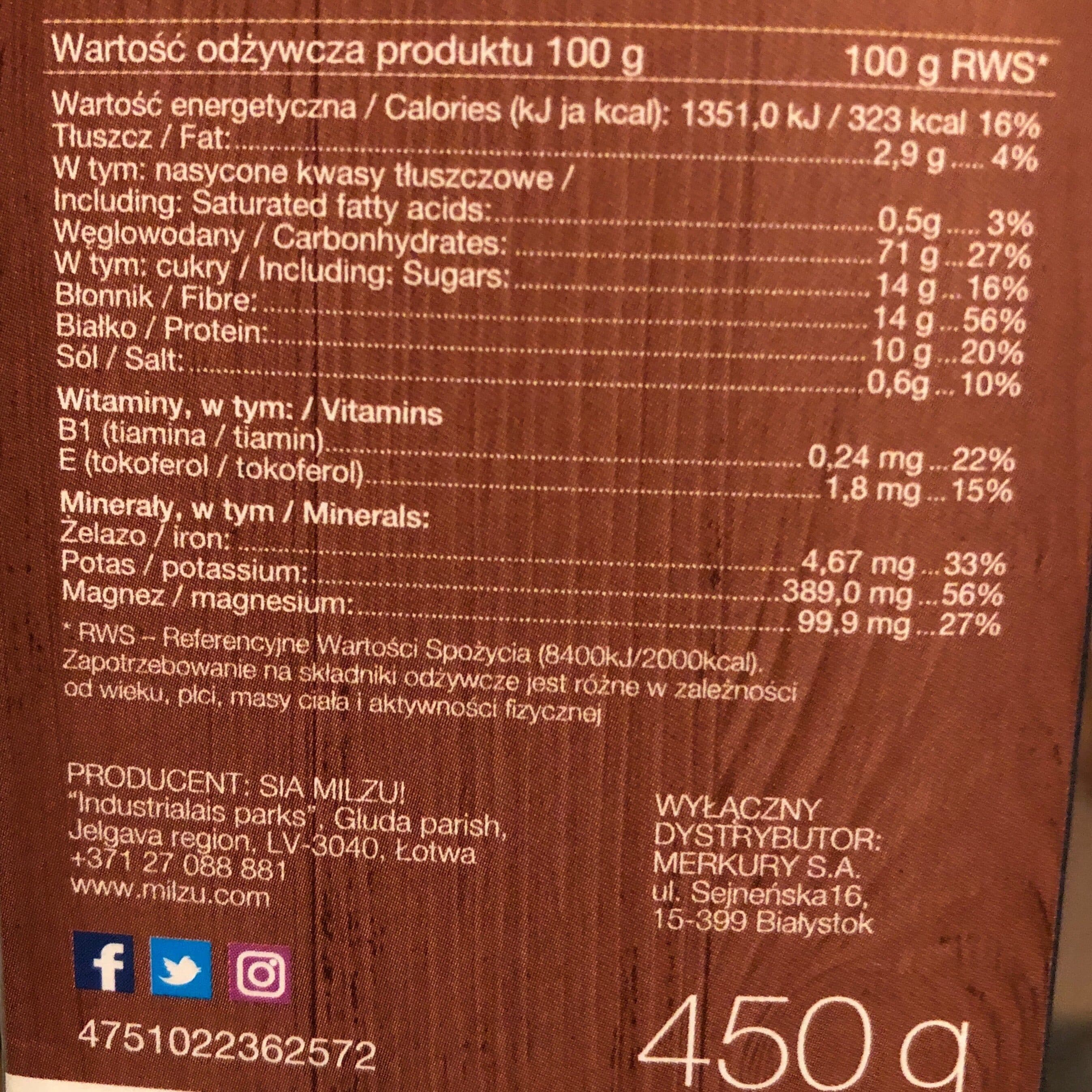 Milzu! Crunchies BIO Kakao Żyto&Owies packshot