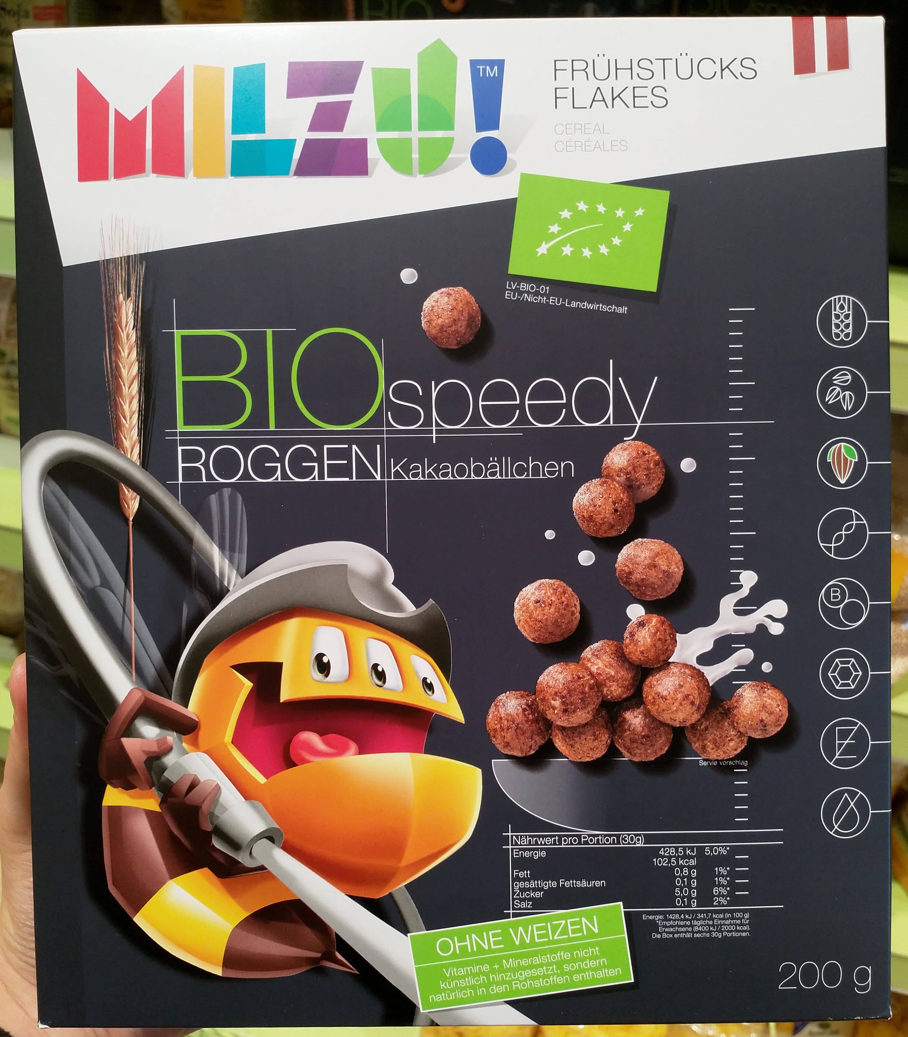 Milzu! Früstücksflakes packshot