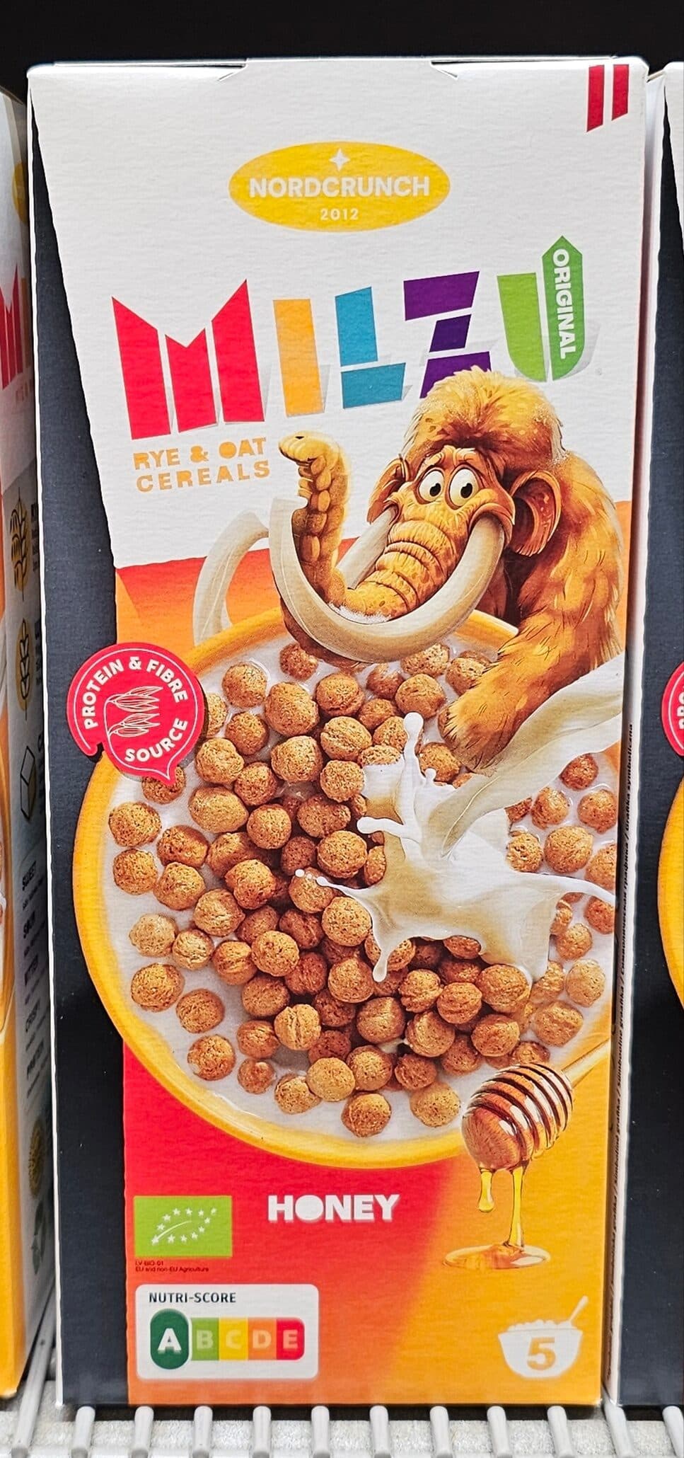 Milzu Milzu Original rudzu un auzu brokastu pārslas ar medu, bioloģiskas packshot