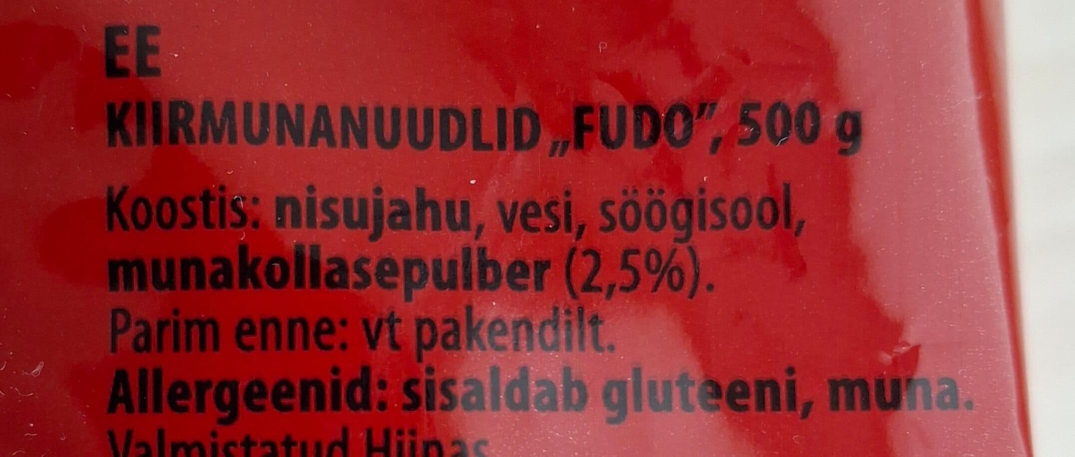 Fudo Quick cooking egg noodles packshot