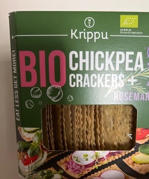 Krippu Bio chickpea crackers + rosemary packshot