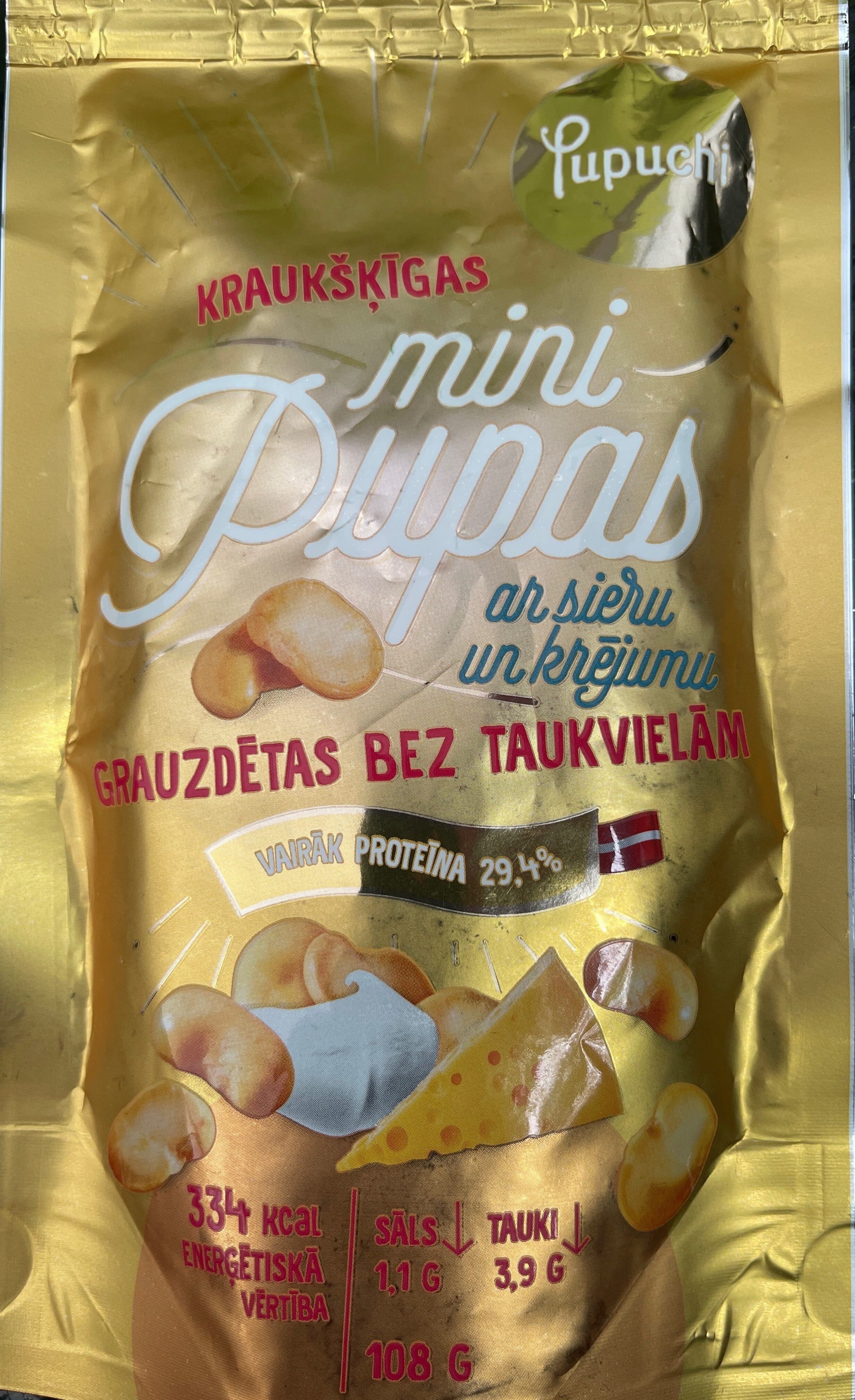 Pupuchi Kraukšķīgas mini pupas ar sieru un krējumu packshot