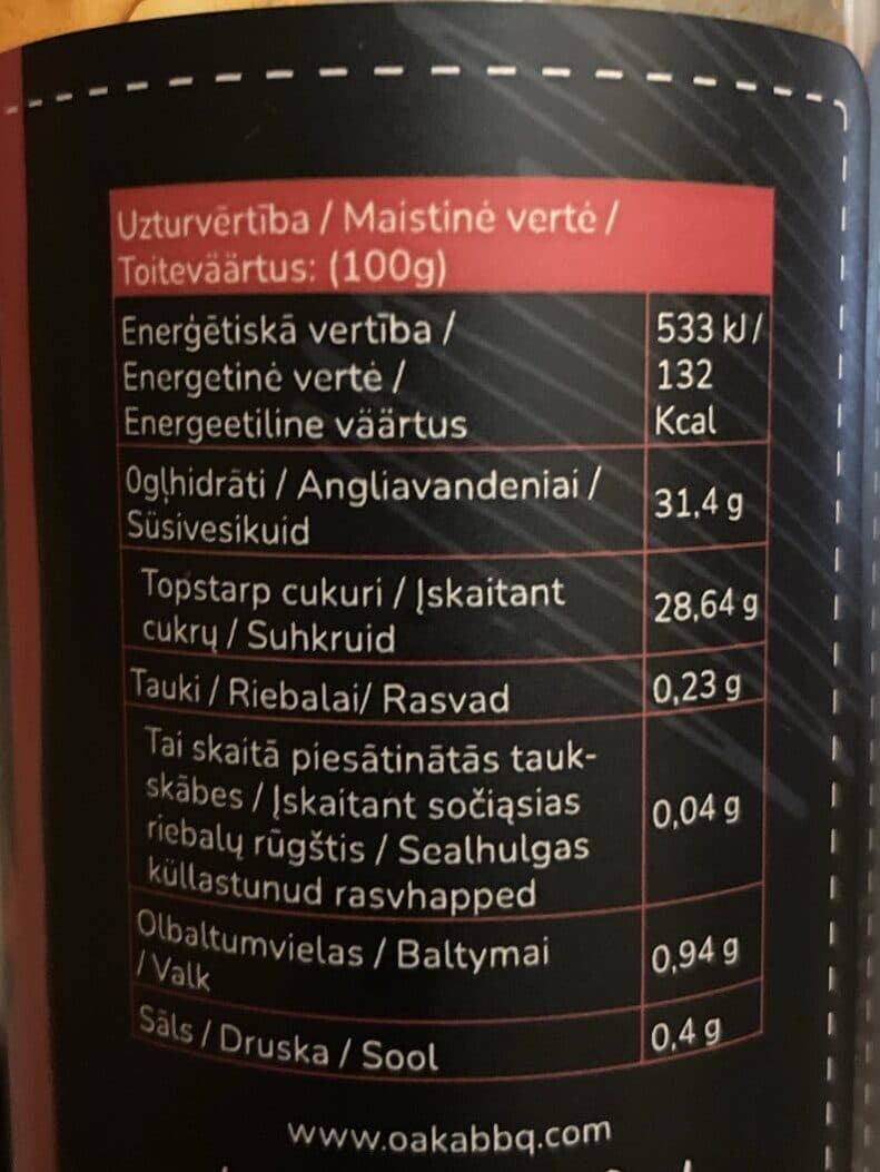 Oak’A BBQ Saldā čili mērce packshot