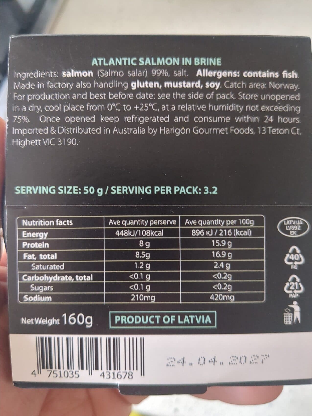 Queen Harbour Atlantic Salmon In Brine packshot
