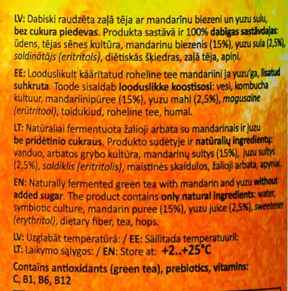 Rudy’s Kombucha Rudy's Kombucha Mandarin & Yuzu packshot