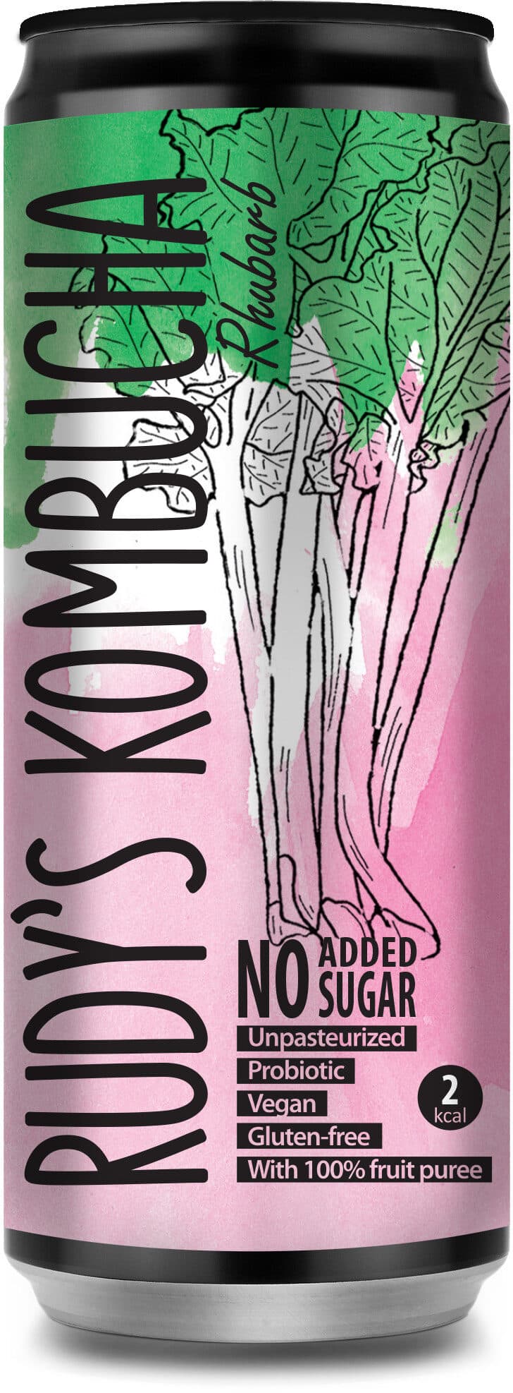 Rudy’s Kombucha Rudy's Kombucha Rhubarb packshot