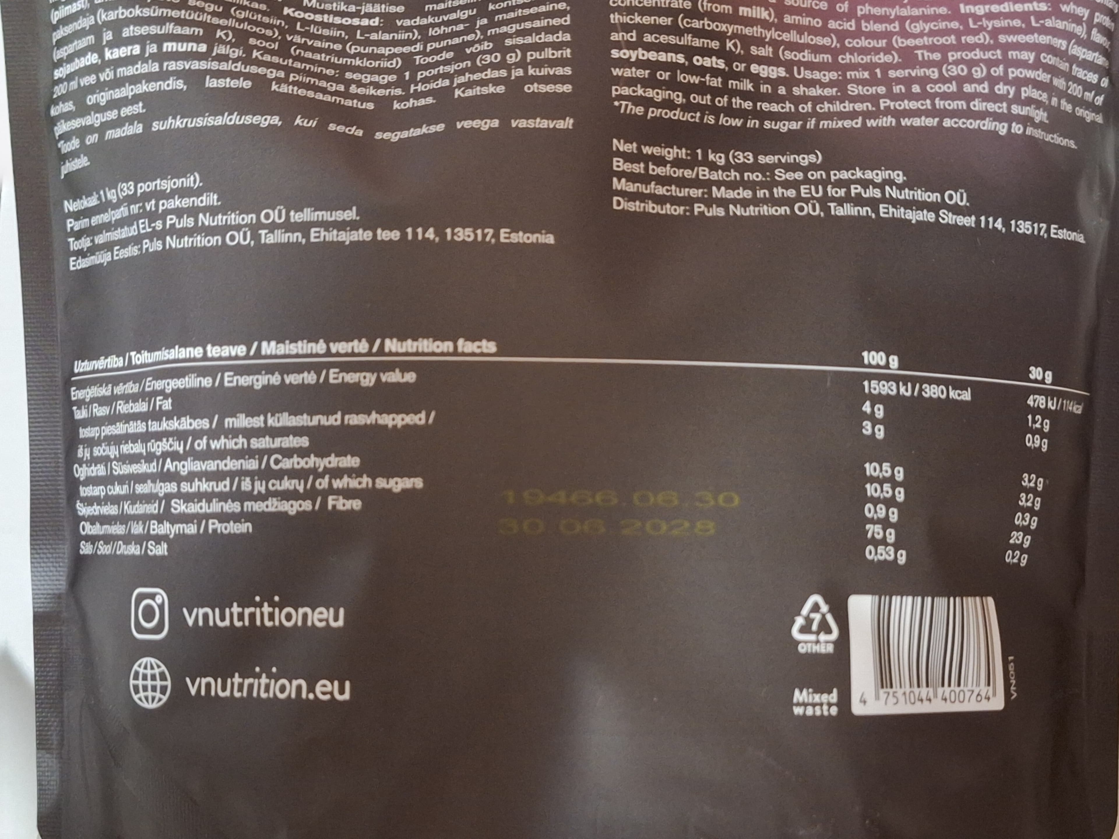 Nurtition Whey Protein Blueberry Vanilla Ice Cream packshot
