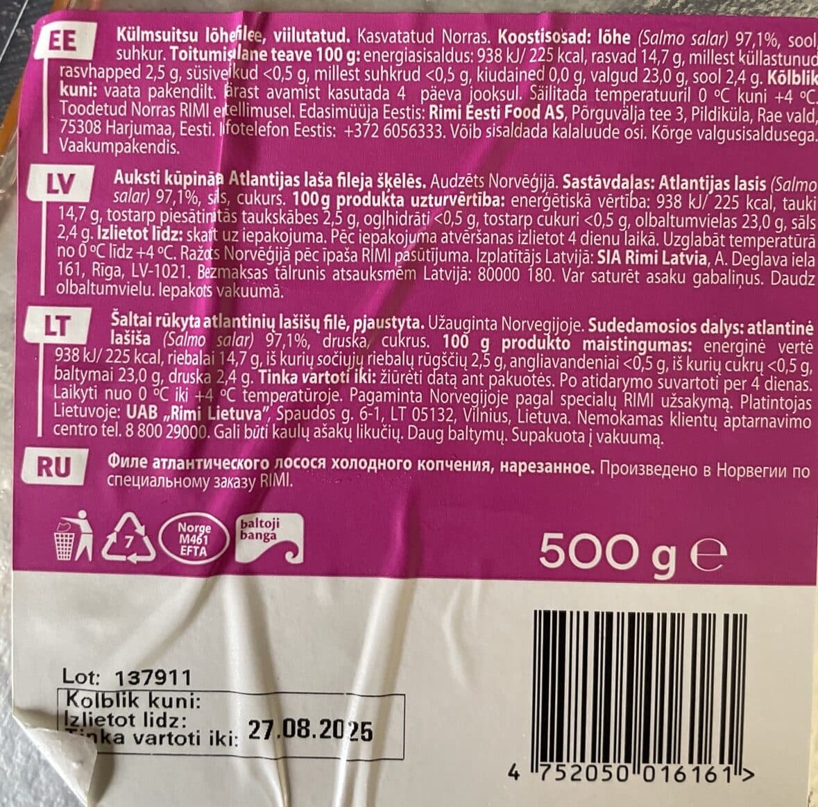 Rimi Atlantic Salmon Fillet packshot