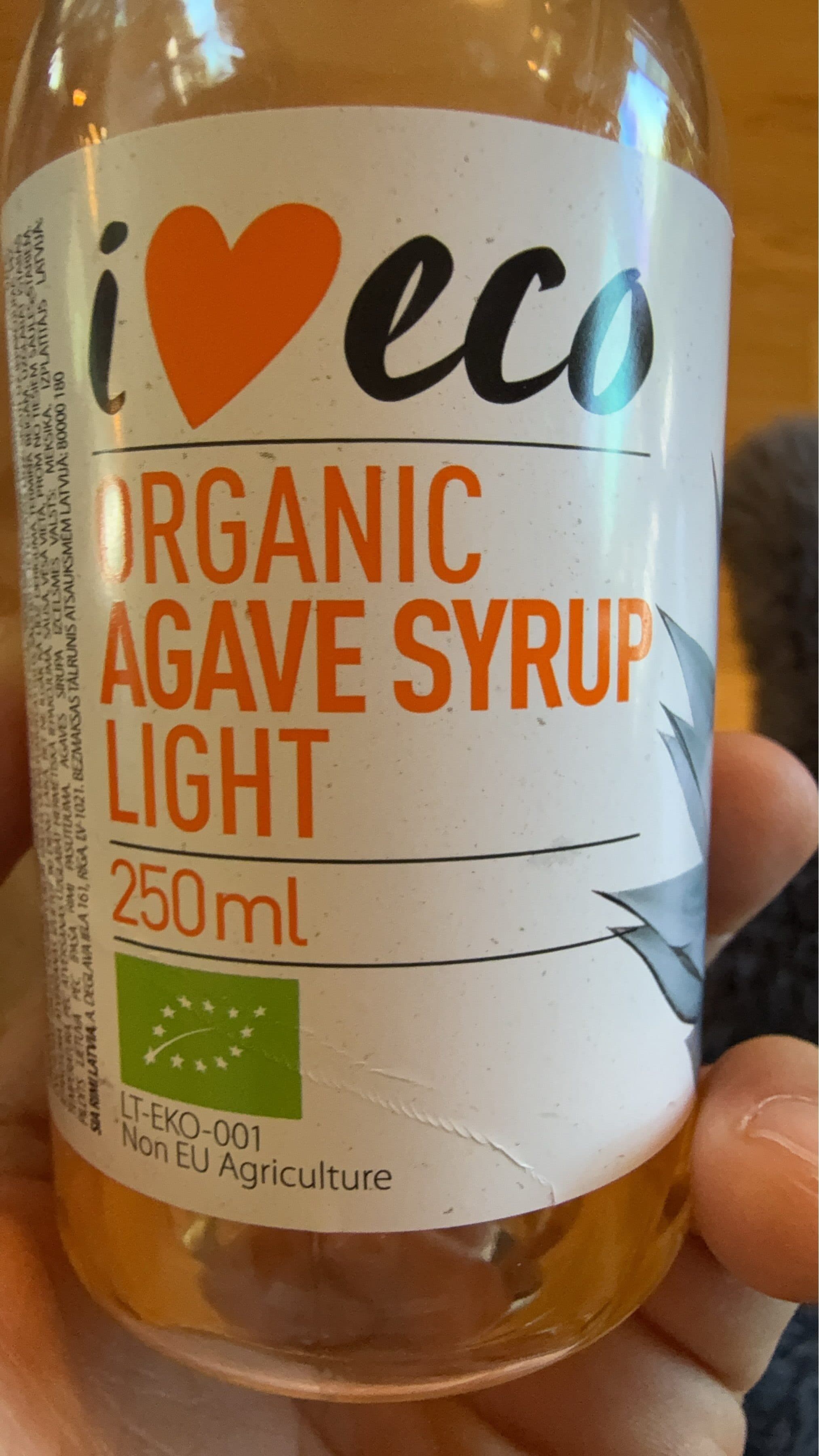 Ökoloogiline hele agaavisiirup packshot
