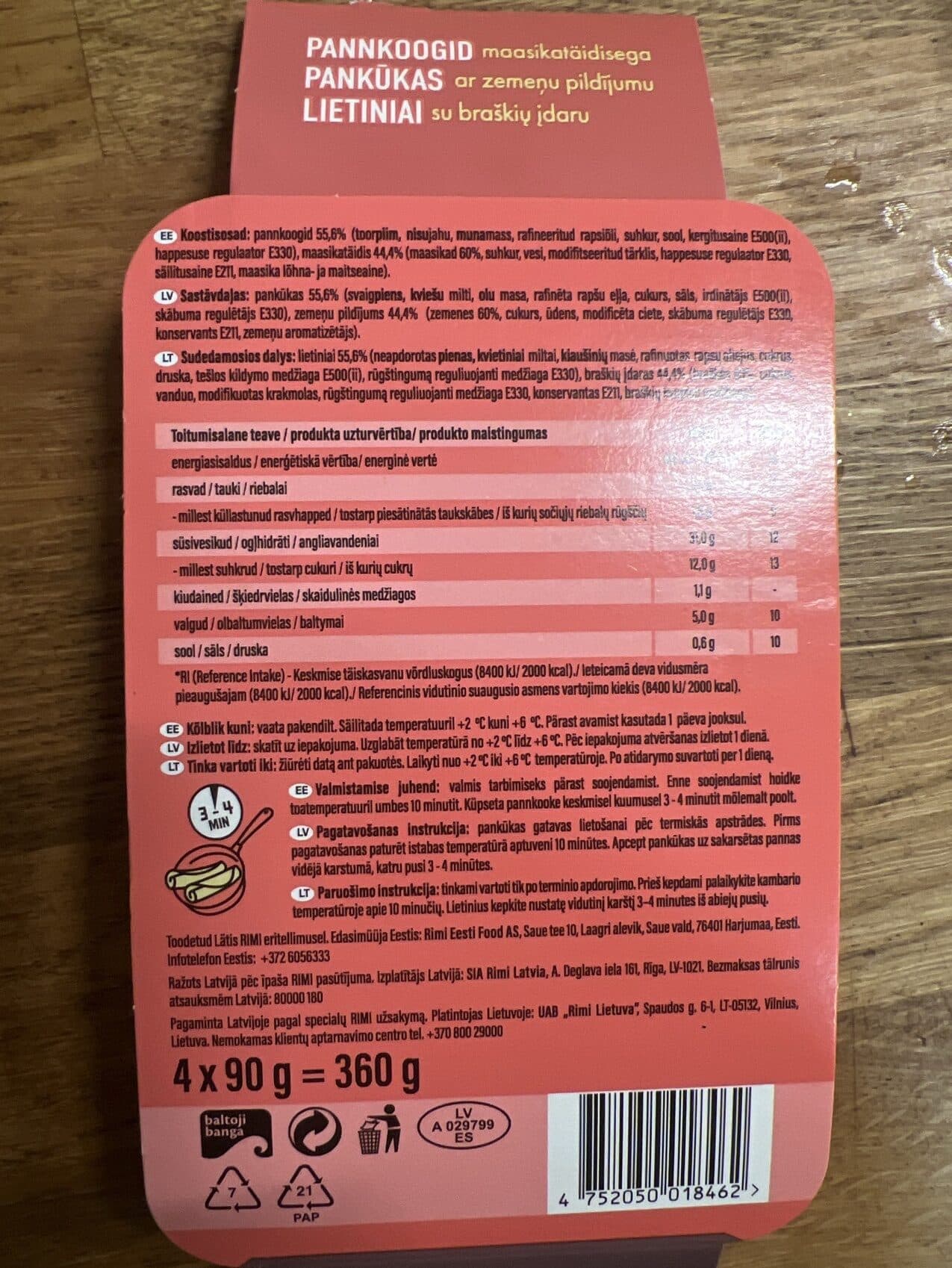 Rimi Pankūkas ar Zemeņu Pildījumu packshot