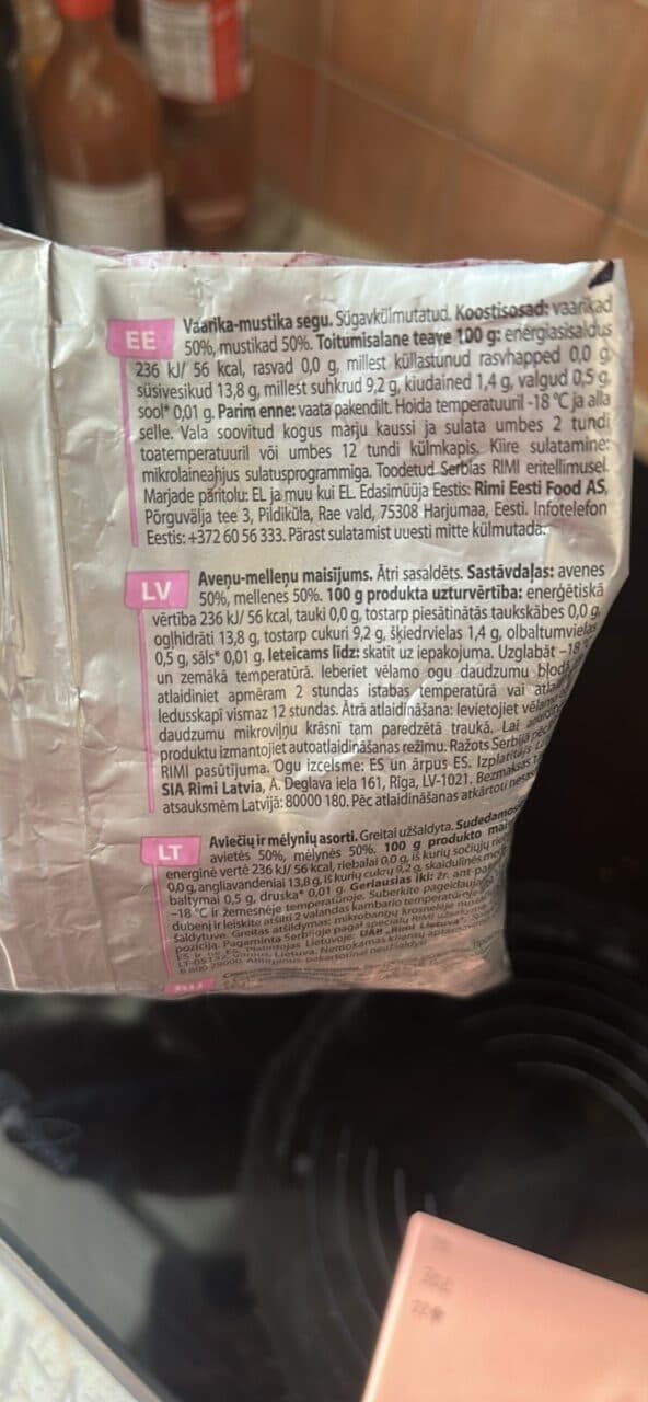 Rimi Vaarika-mustika segu packshot