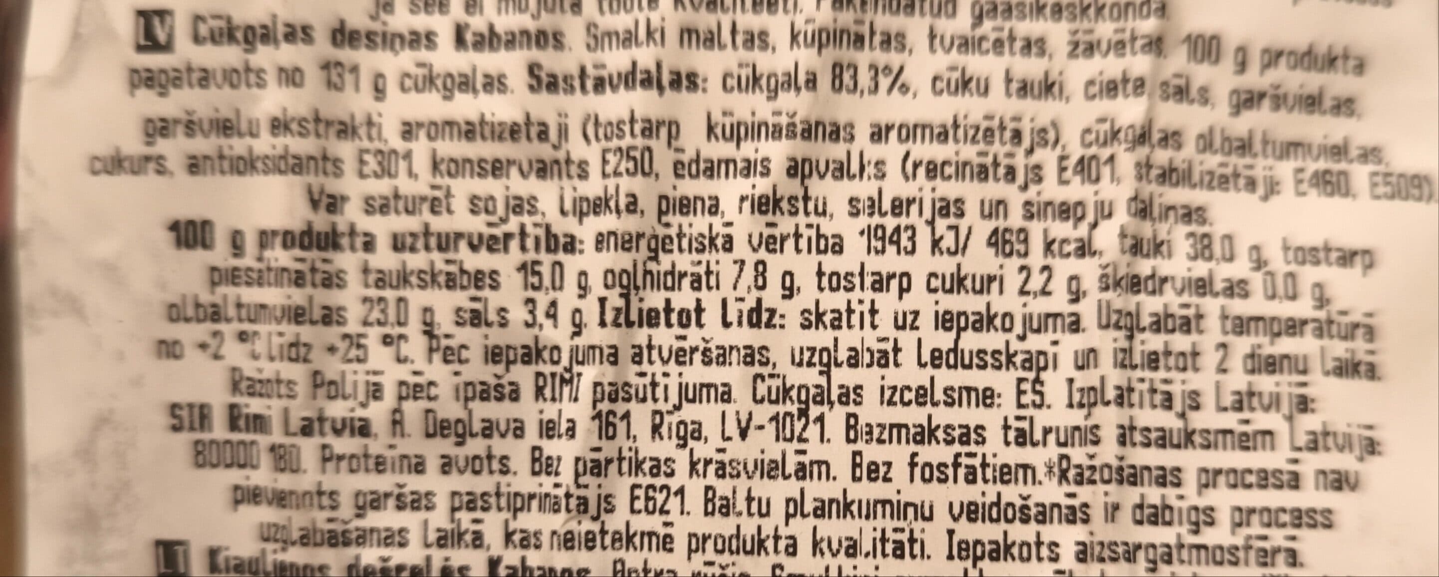 Rimi Kabanos desiņas packshot