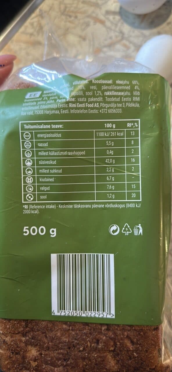 Rimi smart Mitmevilja Röstsai viilutatud packshot