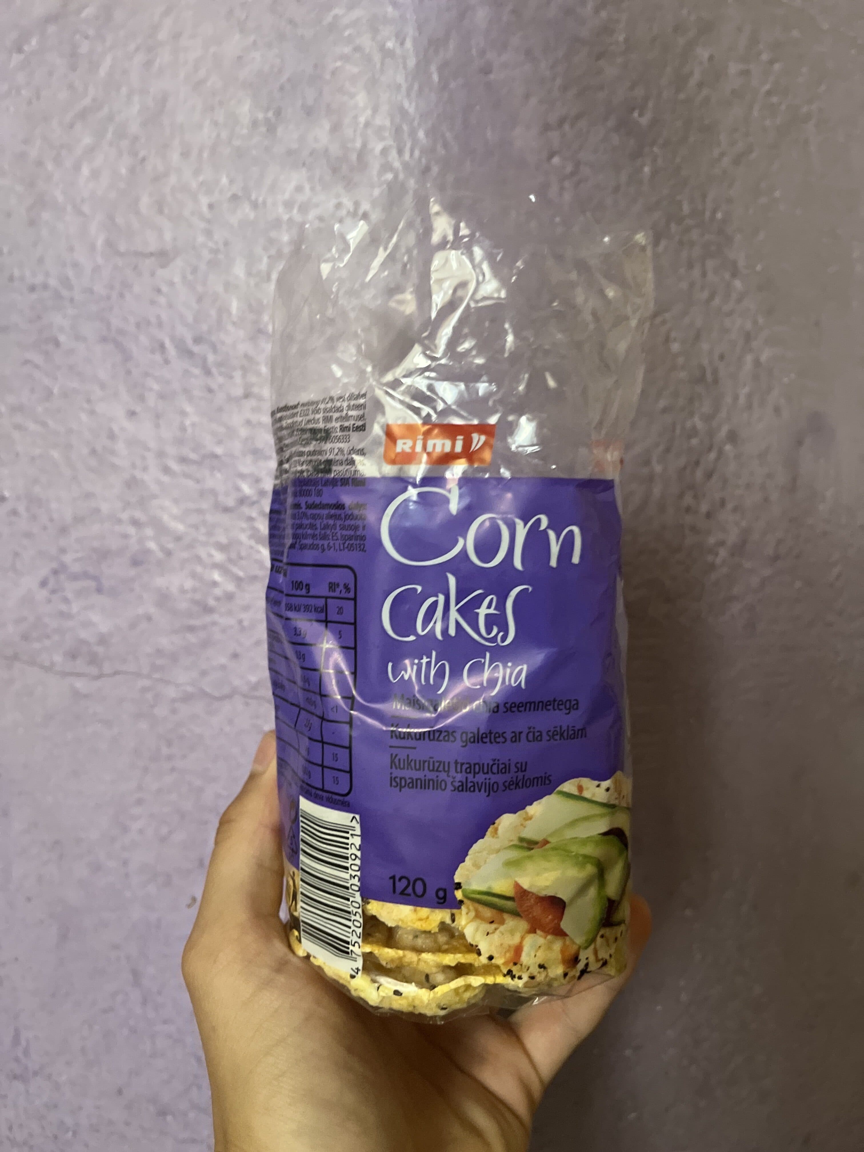Rimi Corn cakes with chia packshot