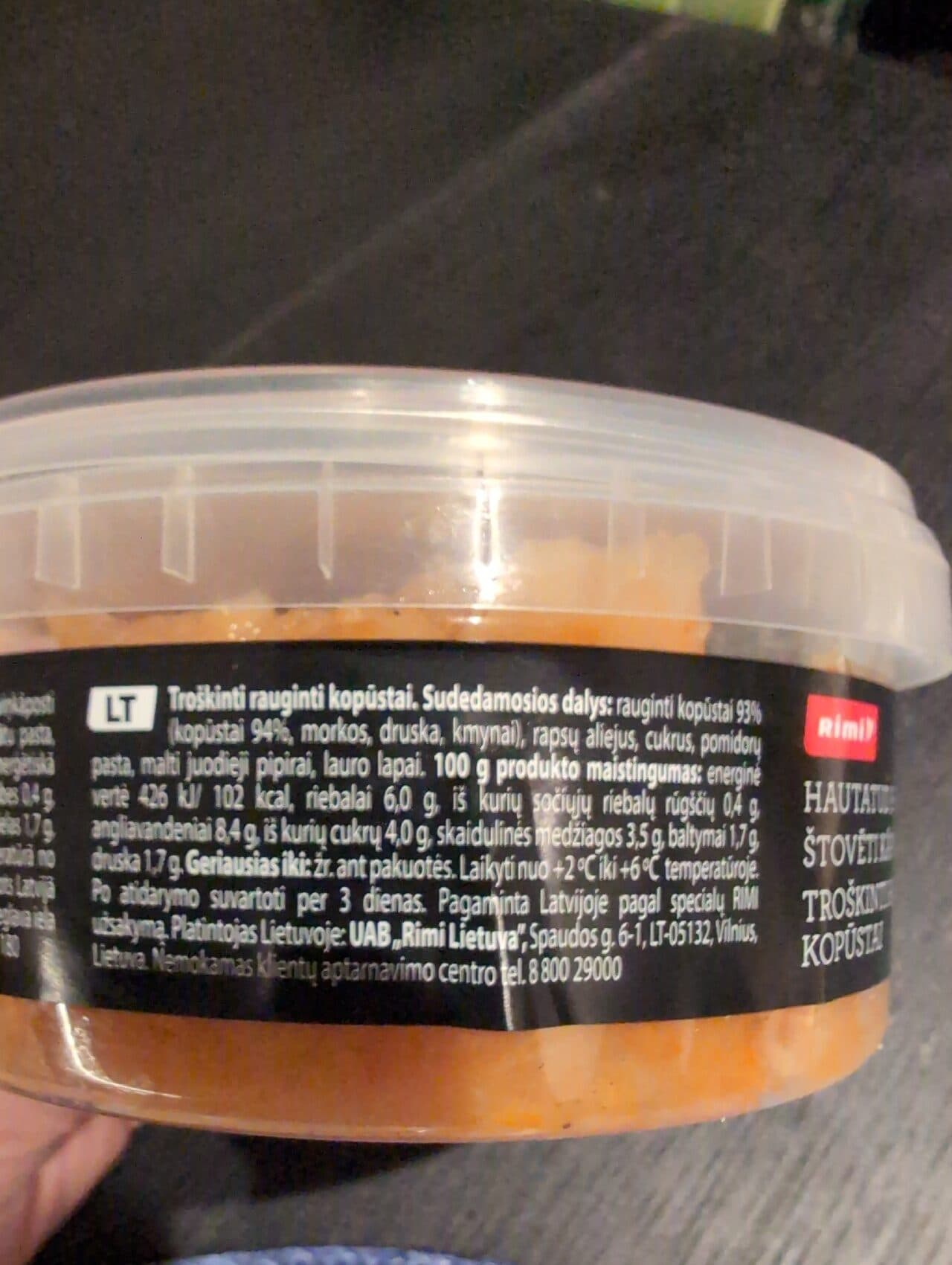 Rimi Troškinti Rauginti Kopūstai packshot