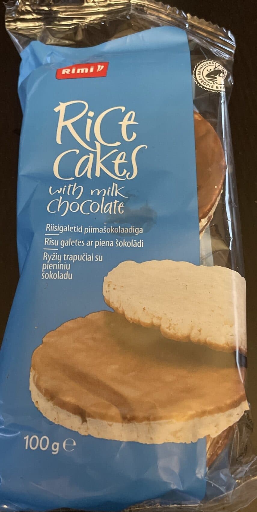 Rimi Rice cakes with milk chocolate packshot