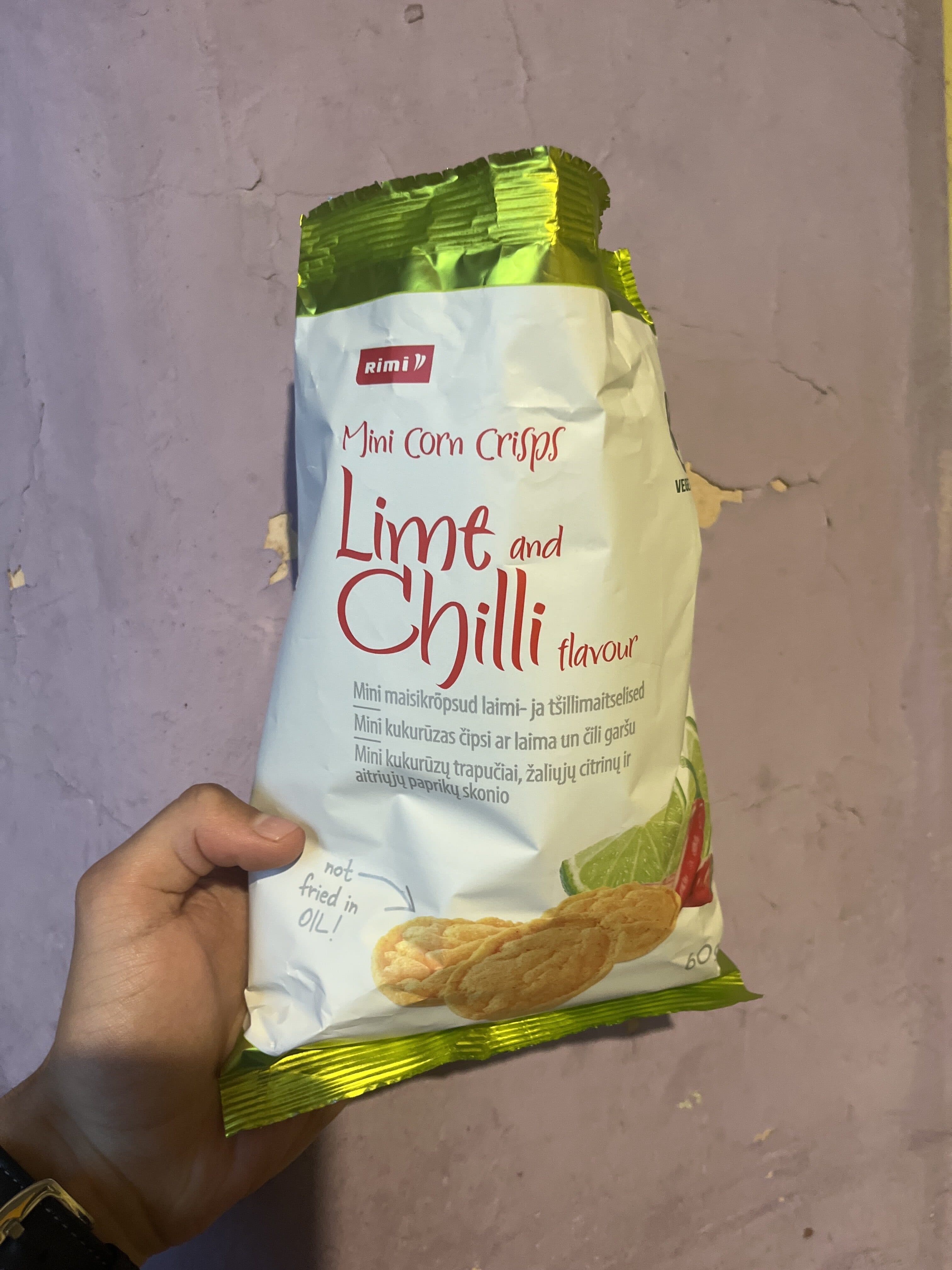 Rimi Mini corn crisps Lime and Chilli flavour packshot