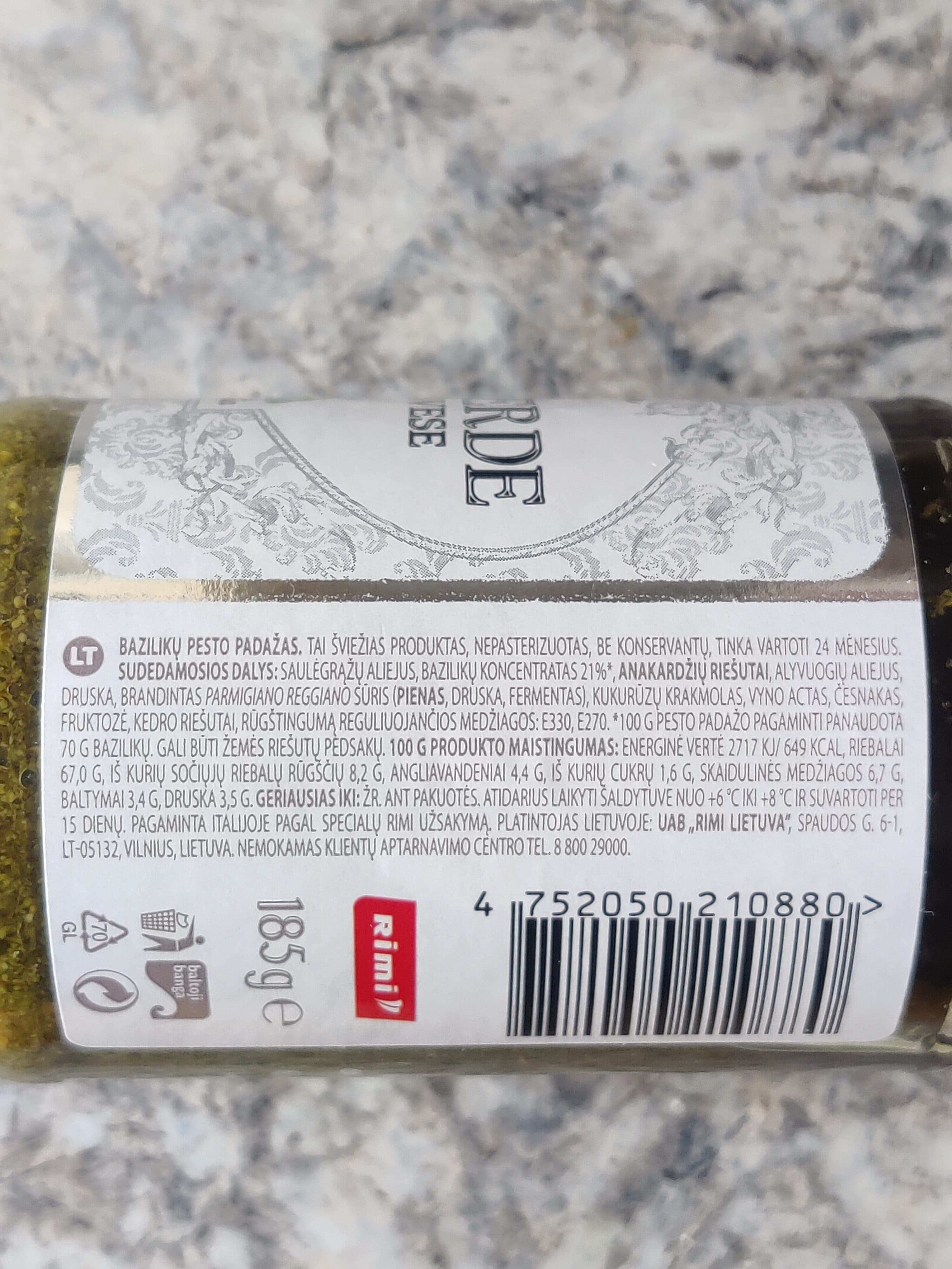 Rimi Pesto packshot