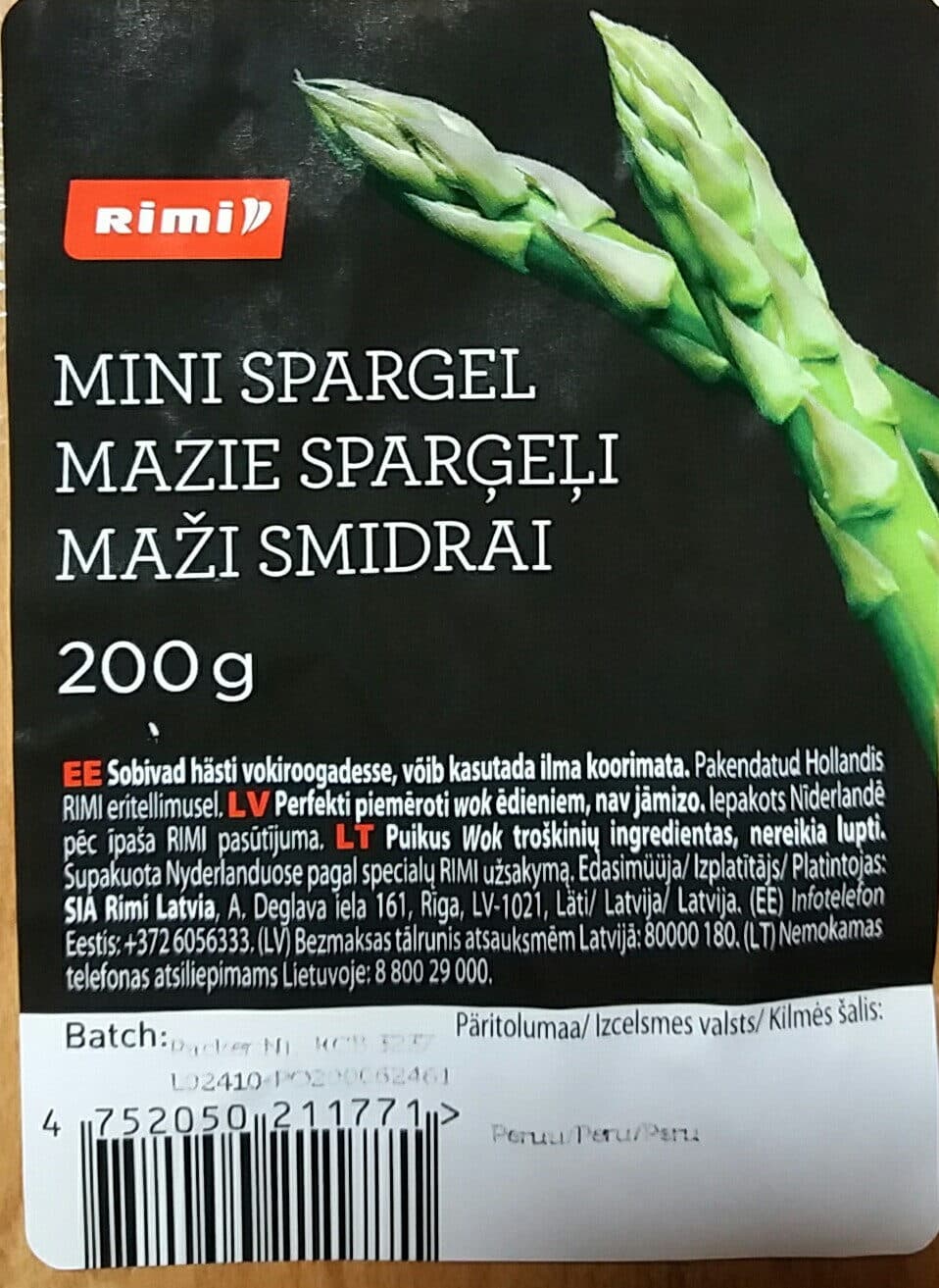 Rimi Mazie sparģeļi packshot