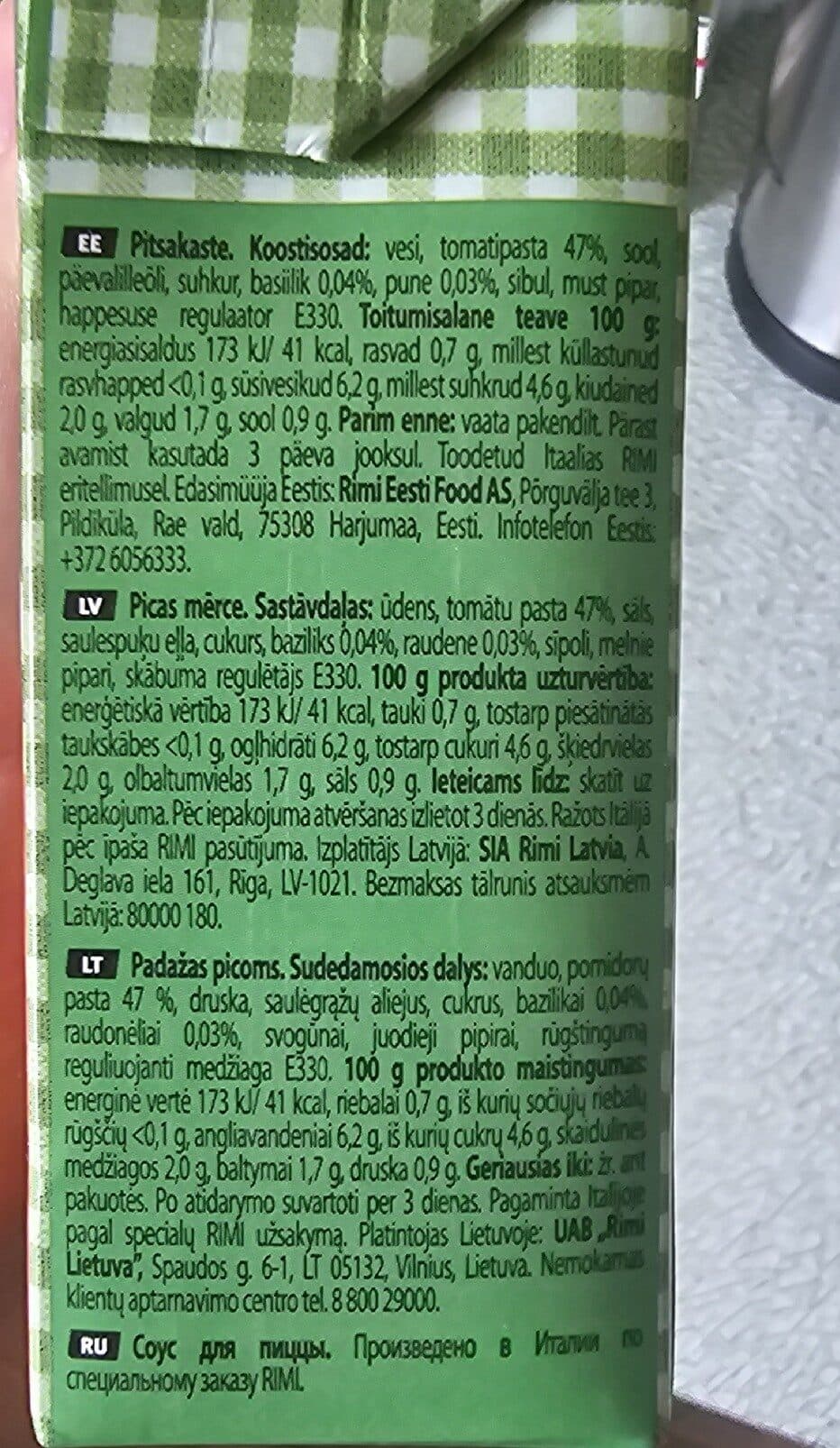 Rimi Pizza Sauce packshot