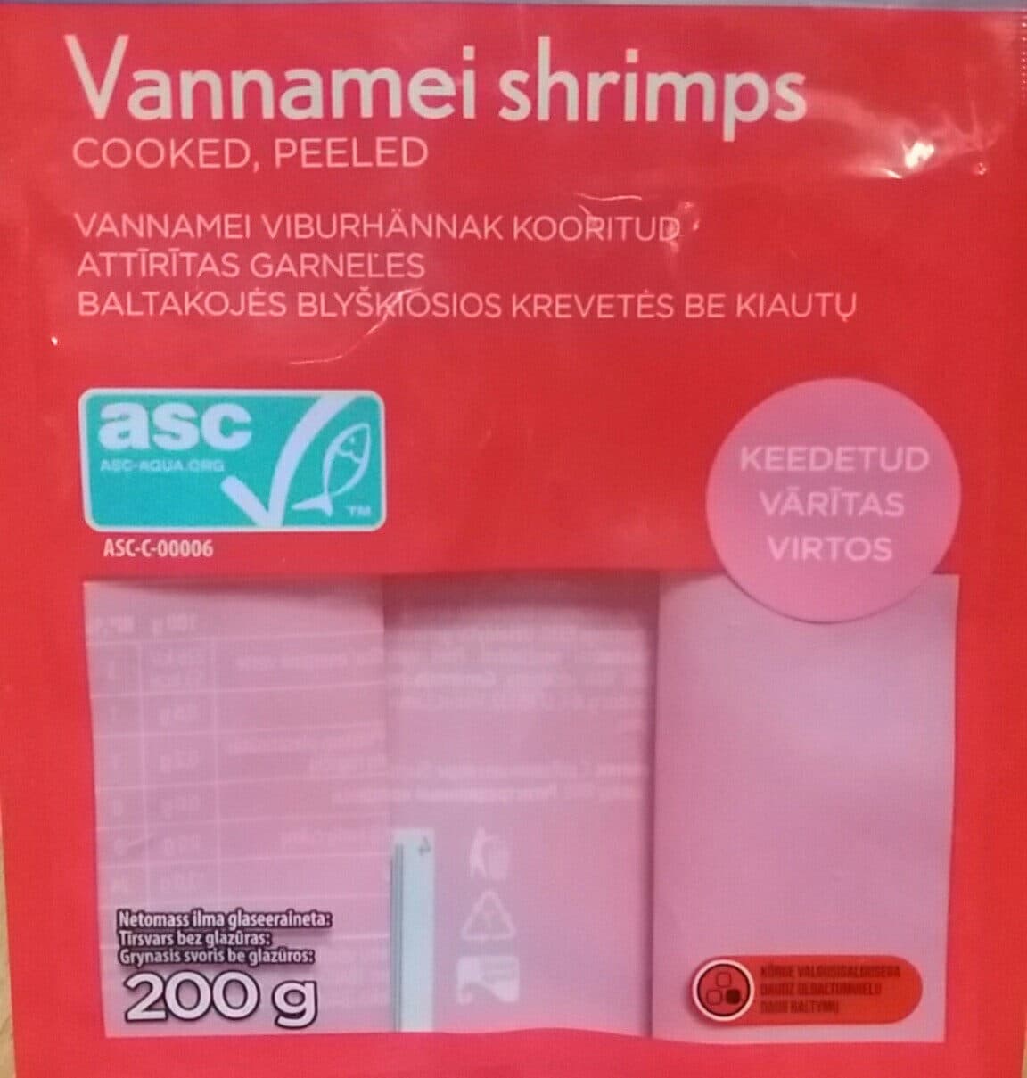 Rimi Vārītas, attīrītas garneles Vannamei packshot