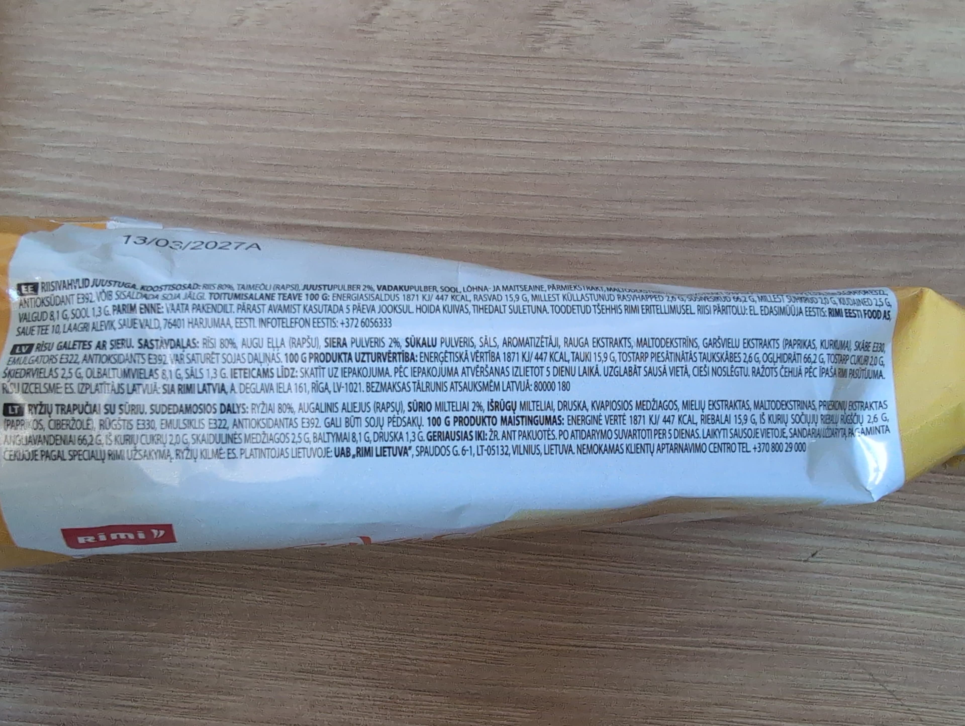 Rimi Rice Cakes with Cheese packshot