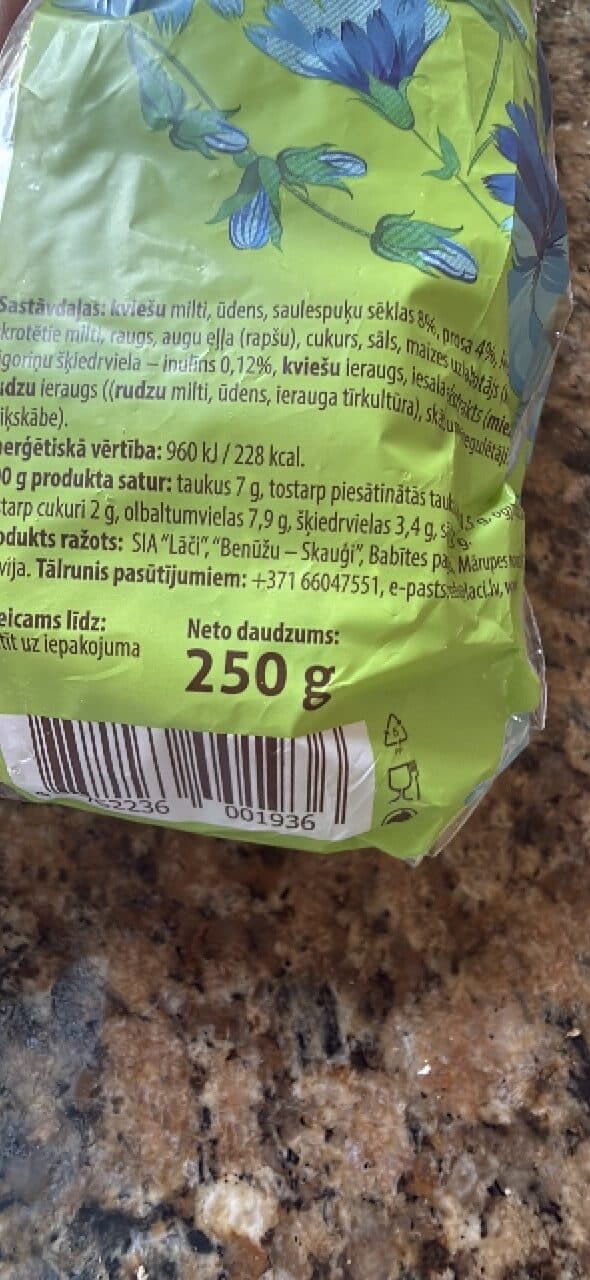 Lāči Sēklu maize ar cigoriņu šķiedrvielu packshot