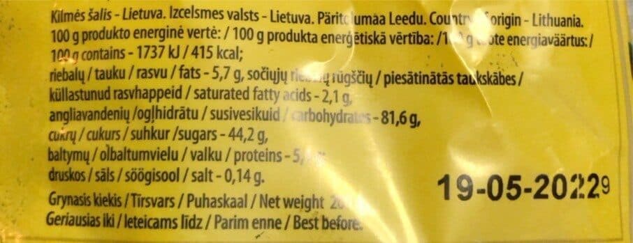 Open Food Facts Meduloiai Spangoliu skonio packshot