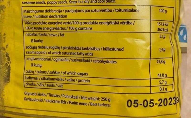 Open Food Facts Pieniniai Meduoliai packshot