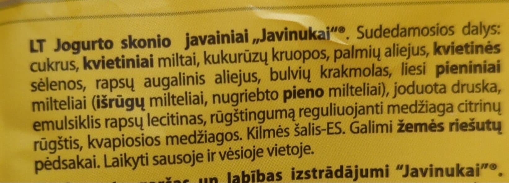 Javinė jogurto skonio javinukai packshot