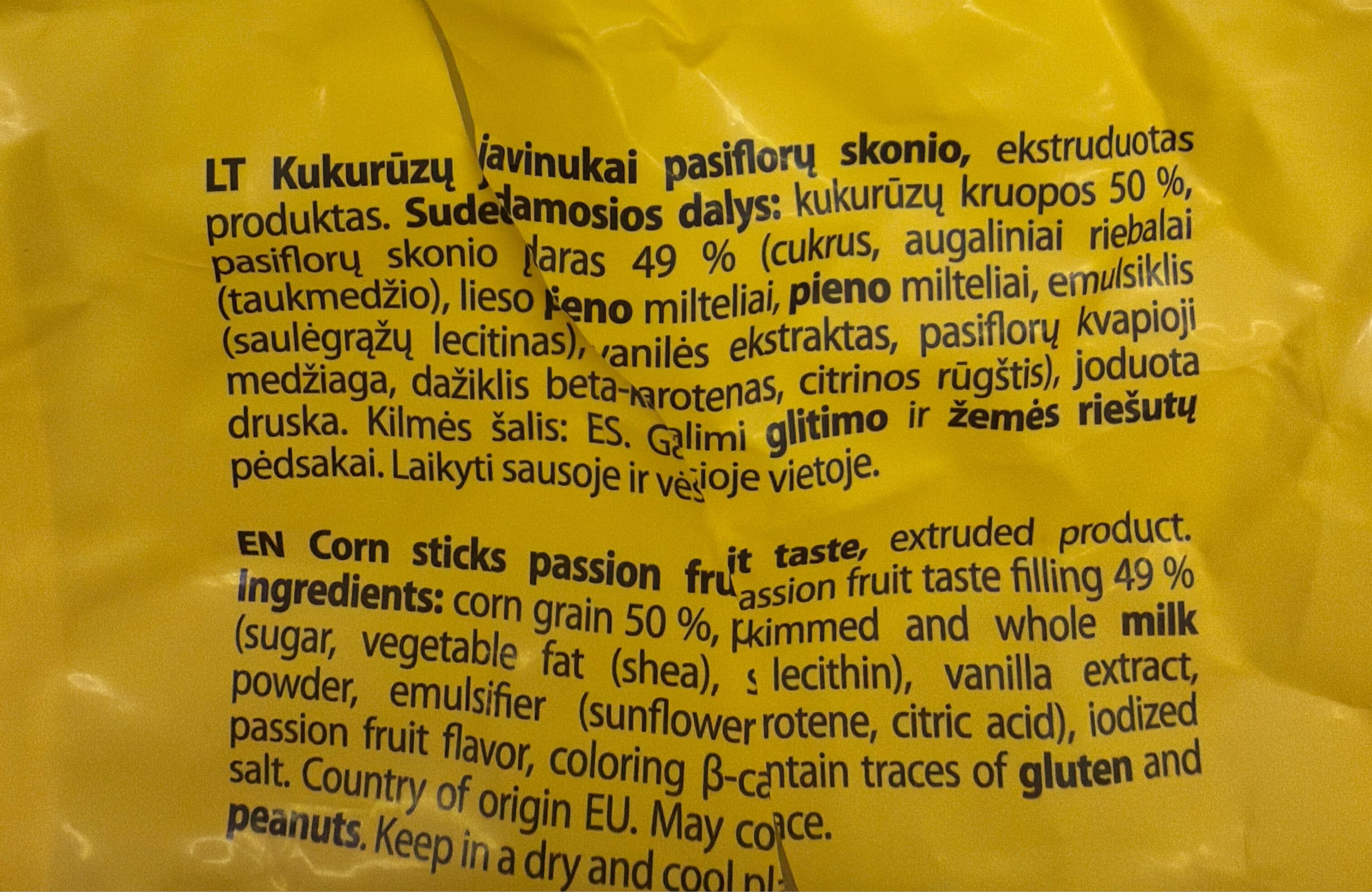 Javinė Kukurūzų Javinukai Pasiflorų Skonio packshot