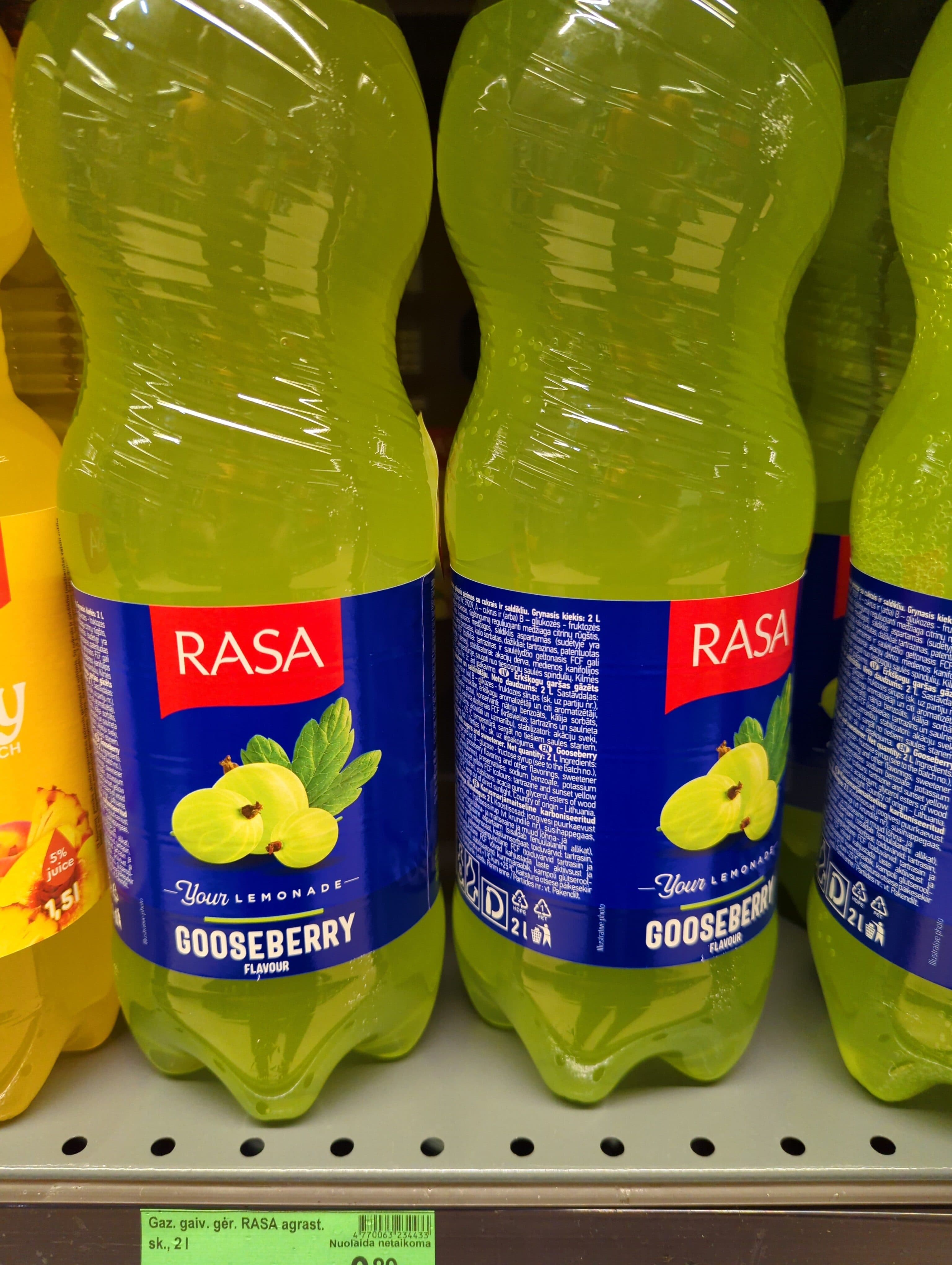 Rasa Agrastų skonio gazuotas gaivusis gėrimas su cukraus ir saldikliu packshot