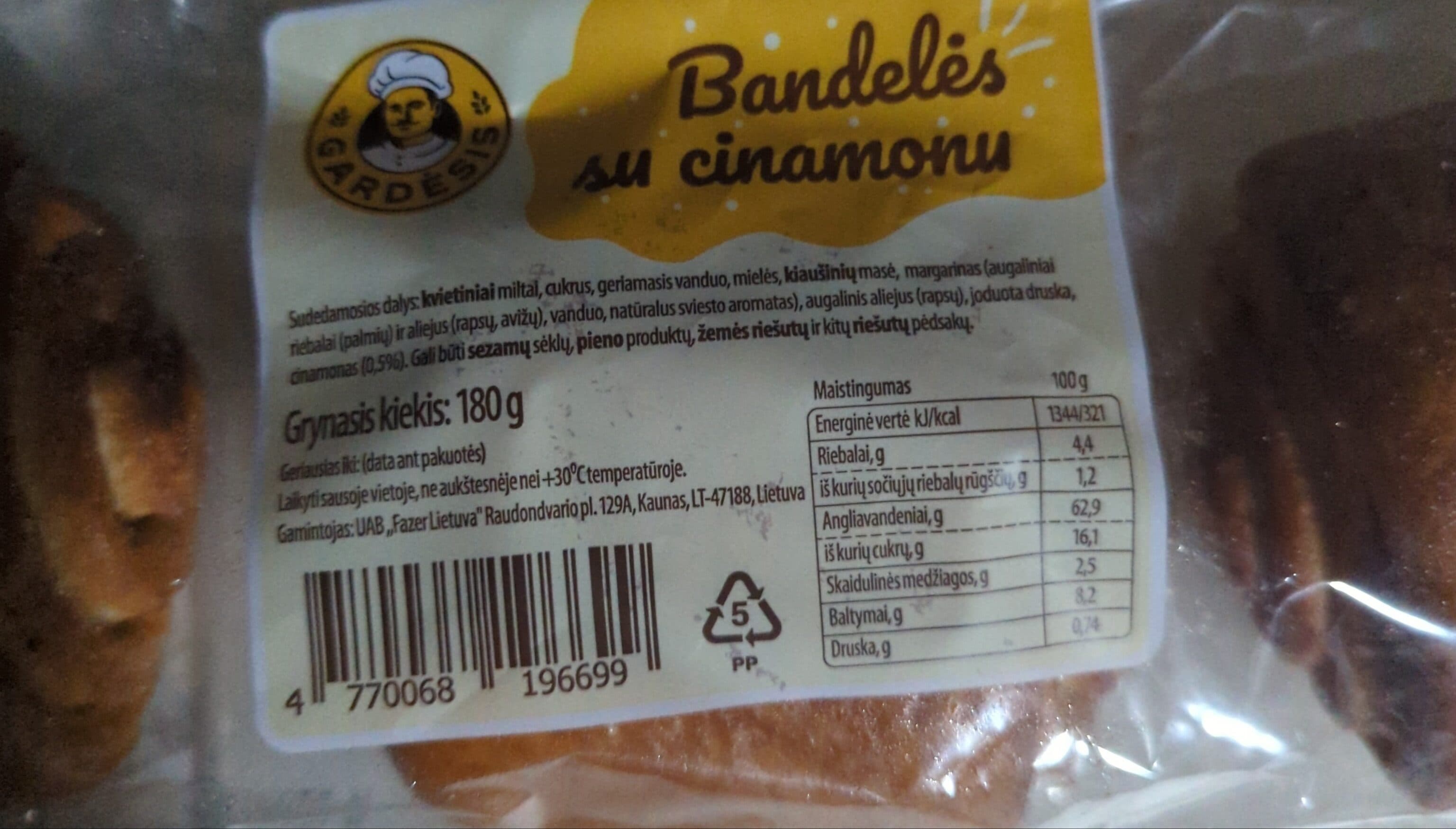 gardėsis bandelės su cinamonu packshot