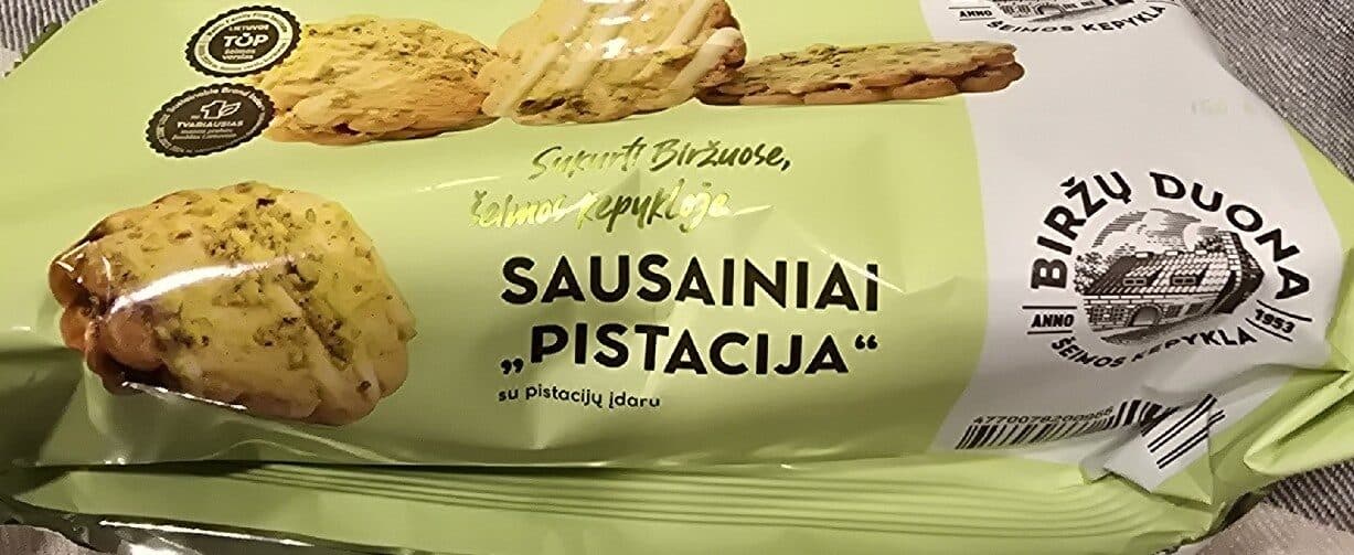 Birzu Duona Sausainiai "Pistacija" packshot
