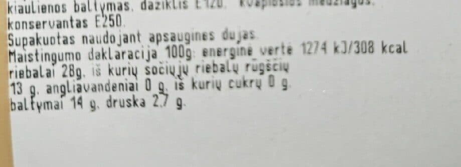 Utenos Mėsa Karštai rūkyta servelatas packshot