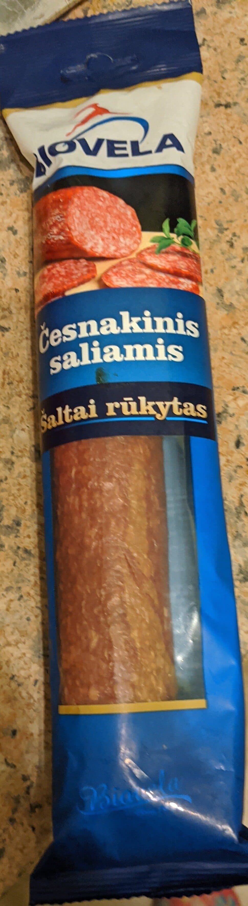 Biovela česnakinis salamis packshot