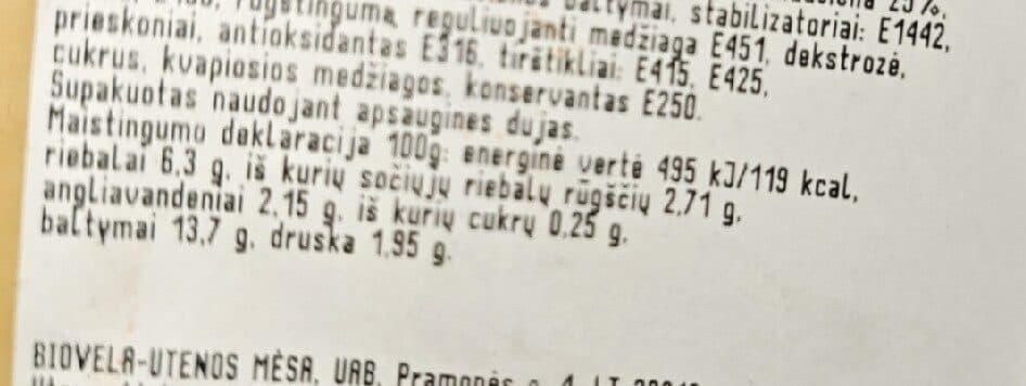 Utenos Mėsa Giminių Virtas Kumpis packshot