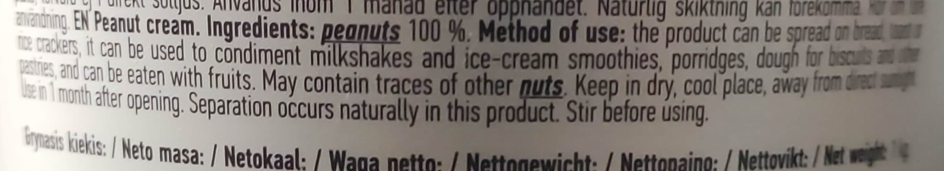 Alvo Peanut cream packshot
