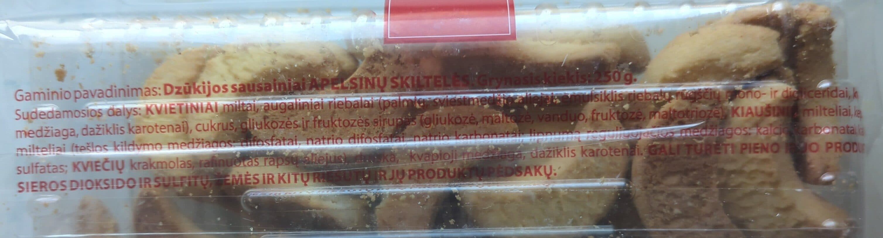 Dzūkija Apelsinų skiltelės sausainiai packshot