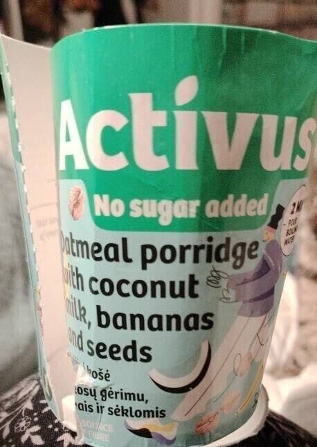 Activus Oat-rye porridge with coconut milk, bananas and seed packshot