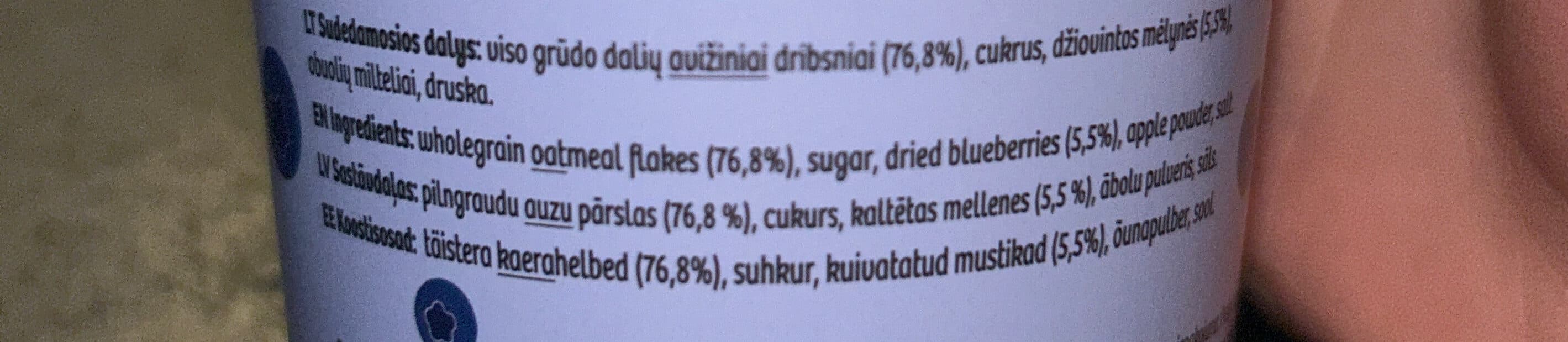Open Food Facts oatmeal porridge with blueberries packshot