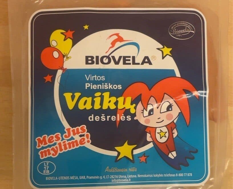 Cooked milky sausages packshot