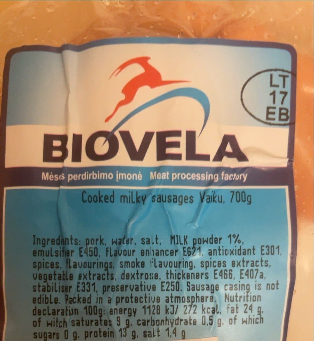Open Food Facts Cooked milky sausages packshot