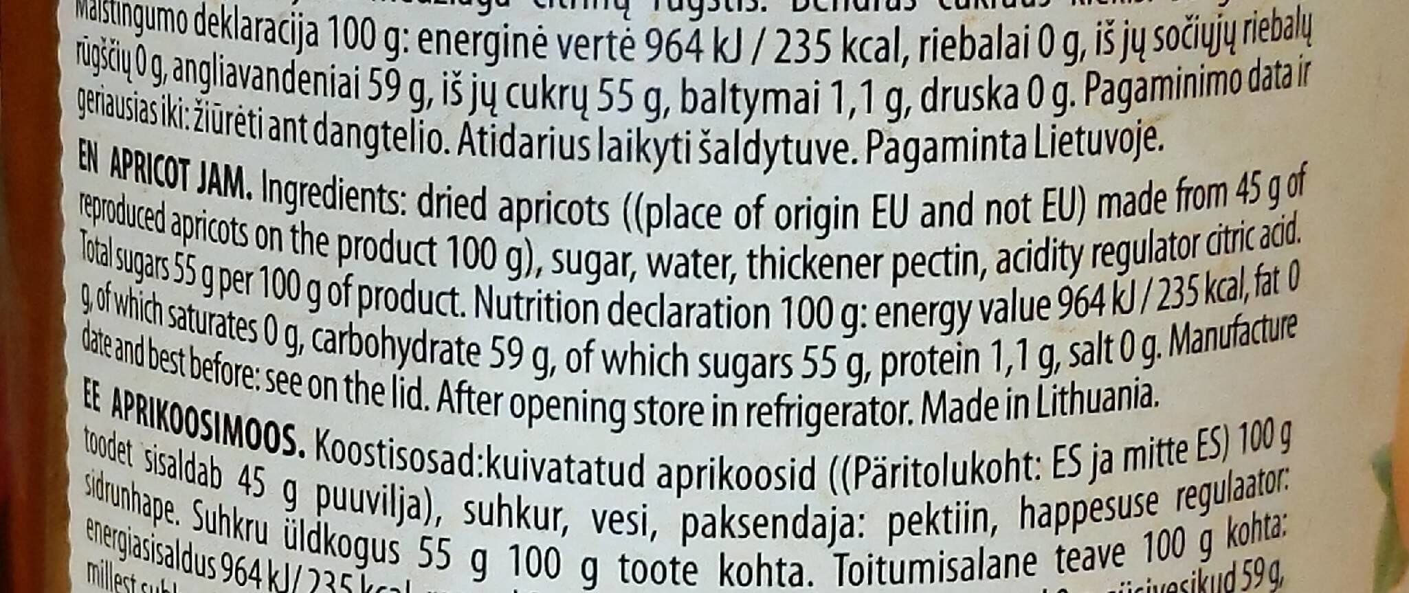 Open Food Facts Apricot Jam packshot